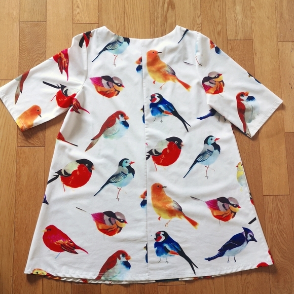 Watercolour bird t-shirt dress - Picture 4 of 4